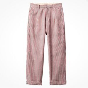 Brixton Red and White Striped Seersucker Trousers